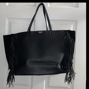 Victoria’s Secret faux leather black tote bag, shoulder bag, carrying travel bag